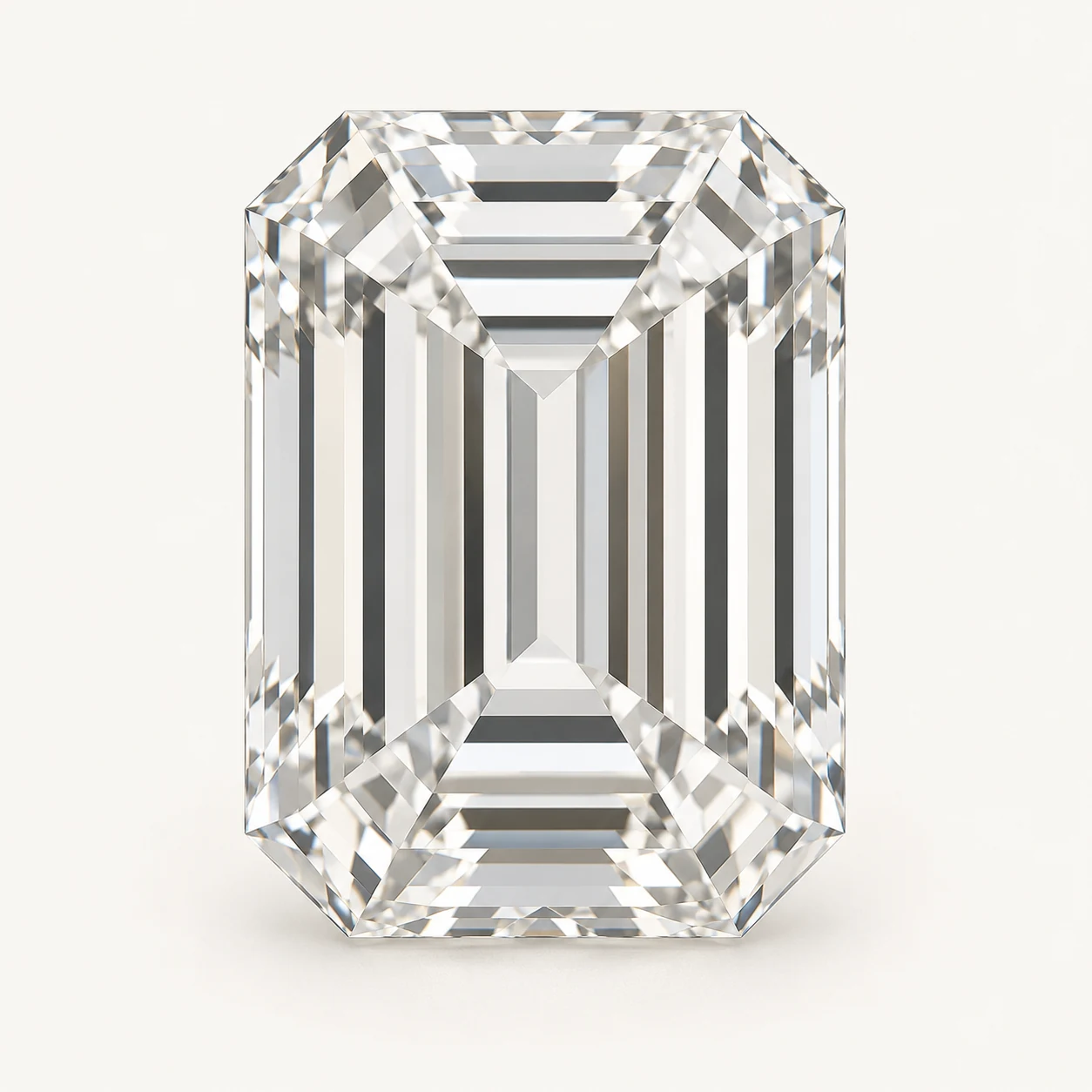 Loose emerald-cut diamond